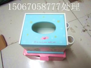 木制工艺餐巾盒1000只现货低价处理6.5元、义乌博买贸易库存15067058777现金大量收购（范围）：帽子、指甲油、唇彩、口红、香水、饰品、工艺品、芜纺布袋、日用百货、玩具、箱包、文体用品.....、等各类库存商品。   赵先生