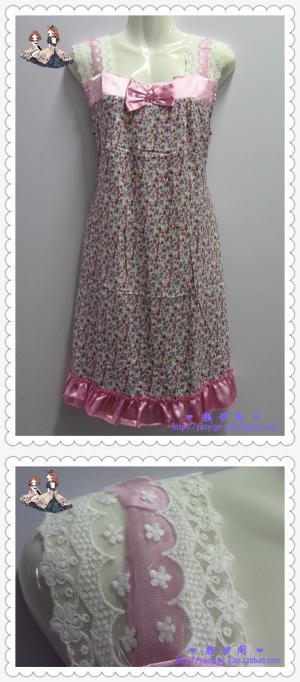 【颜伊阁淘宝店】伊人公子 纯棉 碎花蕾丝 系带睡裙。江浙沪包邮 ！！！详见⑴