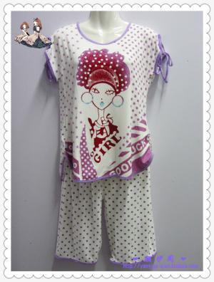 【颜伊阁淘宝店】蝶怡娜 时尚插画 可爱女士睡衣 家居休闲服。江浙沪包邮 ！！！详见⑴